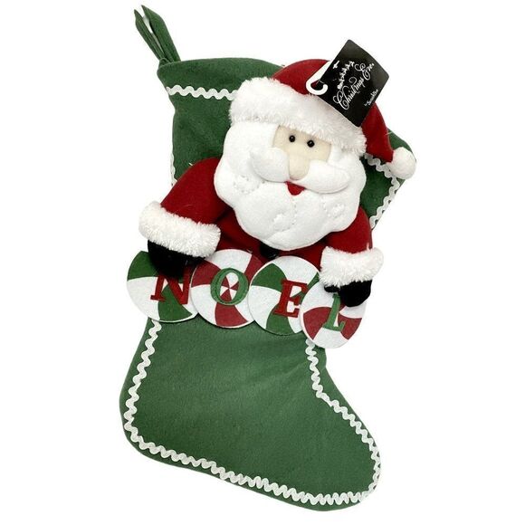 3D Santa Noel Christmas Holiday Stocking 17" Christmas Eve Santa's Best NEW - Picture 9 of 9